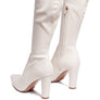 ZADE THIGH HIGH LONG BOOTS IN STRETCH PATENT PU