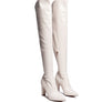 ZADE THIGH HIGH LONG BOOTS IN STRETCH PATENT PU