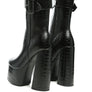 Bumpy Croc High Block Heeled Chunky Ankle Boots