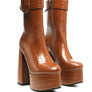 Bumpy Croc High Block Heeled Chunky Ankle Boots