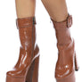 Bumpy Croc High Block Heeled Chunky Ankle Boots