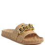 MIAMI SHOT BLING CHAIN STRAP WOVEN SLIP ON FLATS