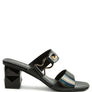HOOKUP GEOMETRIC CUT BLOCK HEEL SLIDES