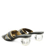 STELLAR GOLD LINE CROC TEXTURED LOW HEEL SANDALS