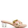 STELLAR GOLD LINE CROC TEXTURED LOW HEEL SANDALS