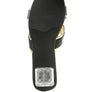 STELLAR GOLD LINE CROC TEXTURED LOW HEEL SANDALS