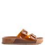 MINATA PLATFORM BUCKLED SLIDE SANDALS