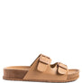 MINATA PLATFORM BUCKLED SLIDE SANDALS