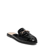 BEGONIA BUCKLED FAUX LEATHER CROC MULES