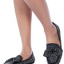 DEWDROPS EMBELLISHED CASUAL BOW LOAFERS