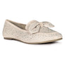 DEWDROPS EMBELLISHED CASUAL BOW LOAFERS
