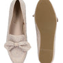 DEWDROPS EMBELLISHED CASUAL BOW LOAFERS