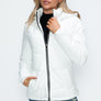 How Dare U Pocketed Zip Up Puffer Jacket with Removable Hood