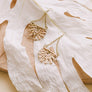 Woven Rattan Drop Chain Hook Earring