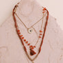Carnelian & Crystal Multi-layer Tassel Necklace
