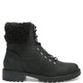 DOLON LACE-UP FUR COLLARED ANKLE BOOT