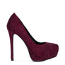 CLARISSE Diamante Faux Suede high Heeled Pumps