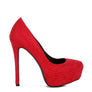 CLARISSE Diamante Faux Suede high Heeled Pumps