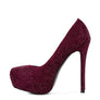 CLARISSE Diamante Faux Suede high Heeled Pumps