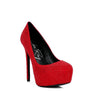 CLARISSE Diamante Faux Suede high Heeled Pumps