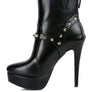 DEJANG Metal Stud faux Leather Ankle Boot
