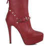 DEJANG Metal Stud faux Leather Ankle Boot
