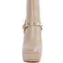 DEJANG Metal Stud faux Leather Ankle Boot