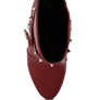 DEJANG Metal Stud faux Leather Ankle Boot