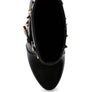 DEJANG Metal Stud faux Leather Ankle Boot