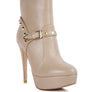 DEJANG Metal Stud faux Leather Ankle Boot