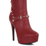 DEJANG Metal Stud faux Leather Ankle Boot