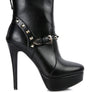 DEJANG Metal Stud faux Leather Ankle Boot