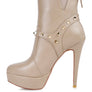 DEJANG Metal Stud faux Leather Ankle Boot
