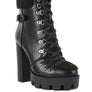 PINES Faux Leather Fur Collared Ankle Boots