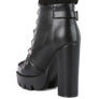 PINES Faux Leather Fur Collared Ankle Boots