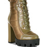 SCOTCH High Heel Quilted Satin Biker Boots