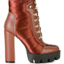 SCOTCH High Heel Quilted Satin Biker Boots