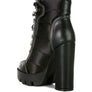 SCOTCH High Heel Quilted Satin Biker Boots