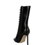 KNOCTURN Croc Textured Over The Ankle Boots