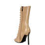 KNOCTURN Croc Textured Over The Ankle Boots