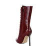 KNOCTURN Croc Textured Over The Ankle Boots