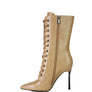 KNOCTURN Croc Textured Over The Ankle Boots
