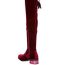 RUMPLE Velvet Over The Knee Clear Heel Boots