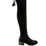 RUMPLE Velvet Over The Knee Clear Heel Boots