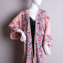 Pink Anemone Garland Embroidered Kimono