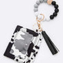 Cow Print Tassel Silicon Bracelet Card Holder