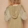 POL Distressed Hem Button Up Hooded Cardigan