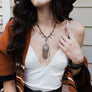Charm Medallion With Back Lariat Necklace