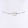 CG Logo Rhinestone Dainty Chain Belt