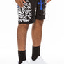 Weiv Mens Chrome Cross Skull Shorts